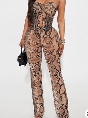 Strapless Snake-Print Set